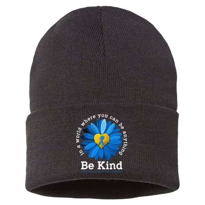 In April We Wear Blue Child Abuse Prevention Awareness Sustainable Knit Beanie