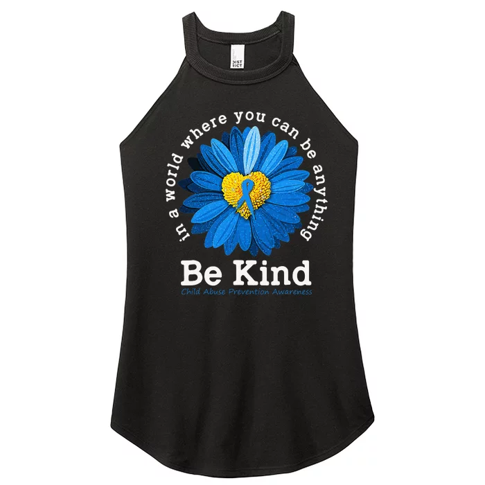 In April We Wear Blue Child Abuse Prevention Awareness Women’s Perfect Tri Rocker Tank