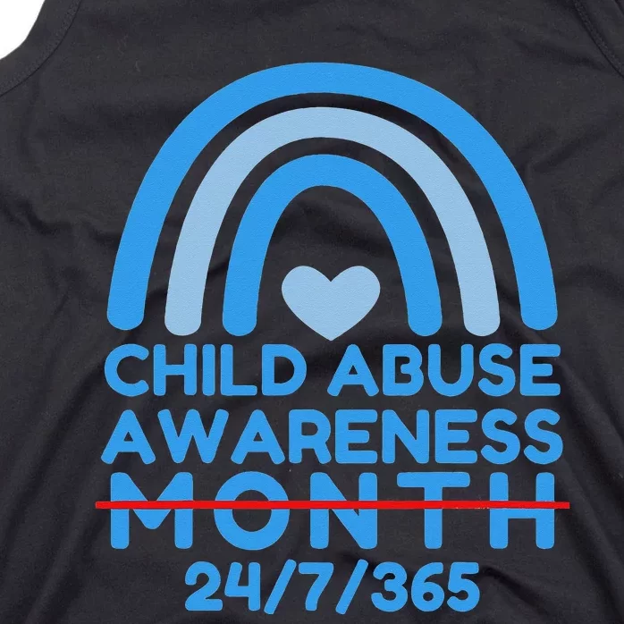 In April We Wear Blue Cool Child Abuse Prevention Awareness (2) Tank Top