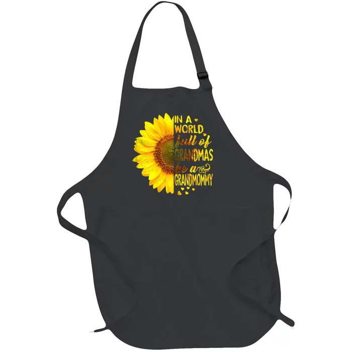 In A World Full Of Grandmas Be Grandmommy Sunflower Full-Length Apron With Pocket