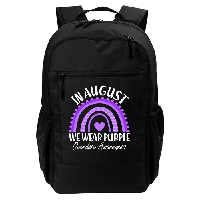 In August We Wear Purple Overdose Awareness Purple Rainbow Daily Commute Backpack