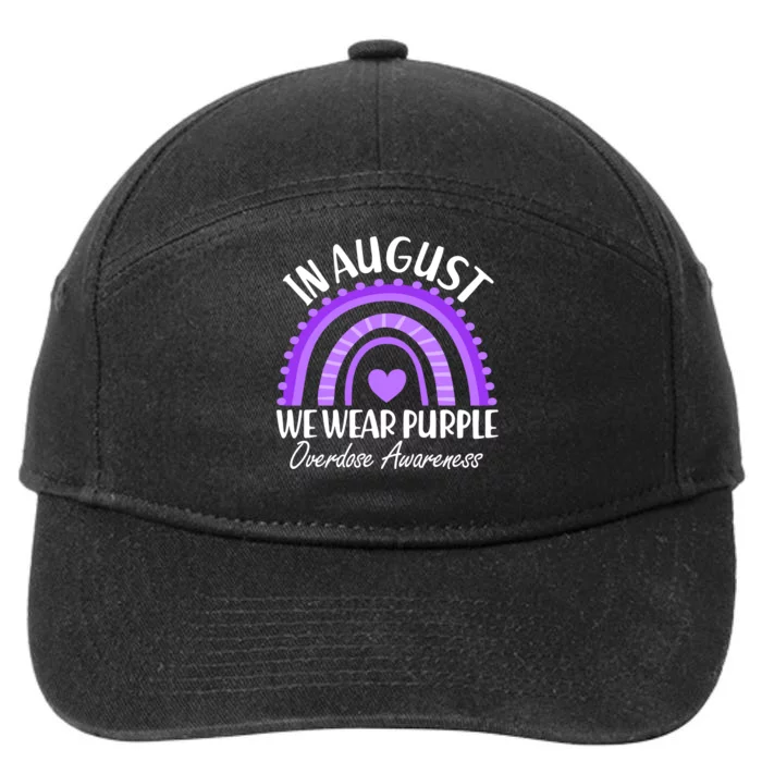 In August We Wear Purple Overdose Awareness Purple Rainbow 7-Panel Snapback Hat