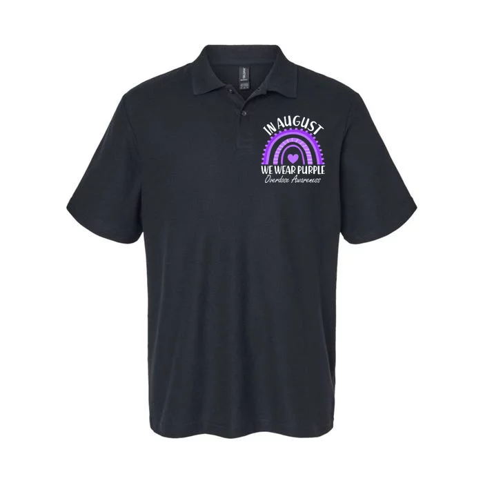 In August We Wear Purple Overdose Awareness Purple Rainbow Softstyle Adult Sport Polo