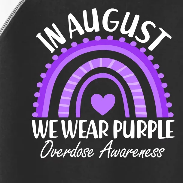 In August We Wear Purple Overdose Awareness Purple Rainbow Toddler Fine Jersey T-Shirt