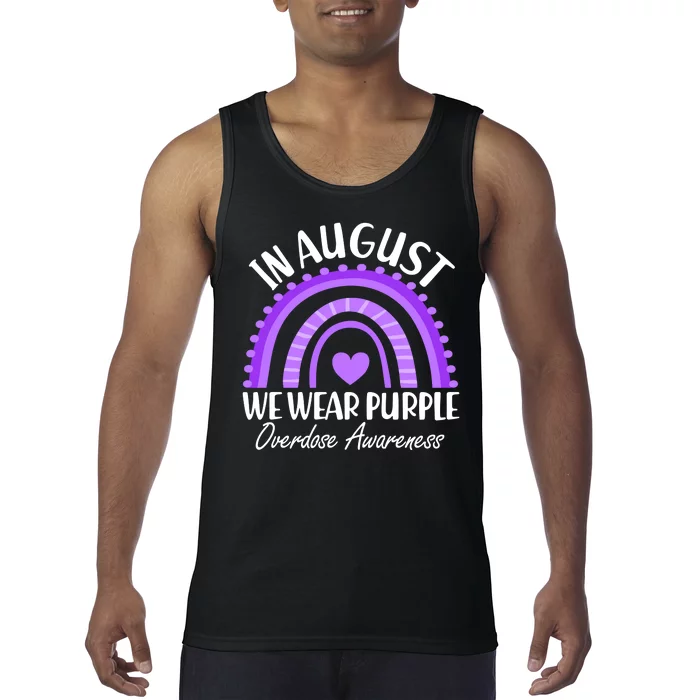 In August We Wear Purple Overdose Awareness Purple Rainbow Tank Top