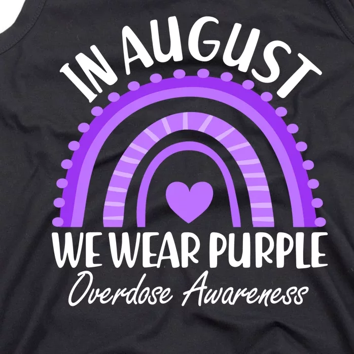 In August We Wear Purple Overdose Awareness Purple Rainbow Tank Top