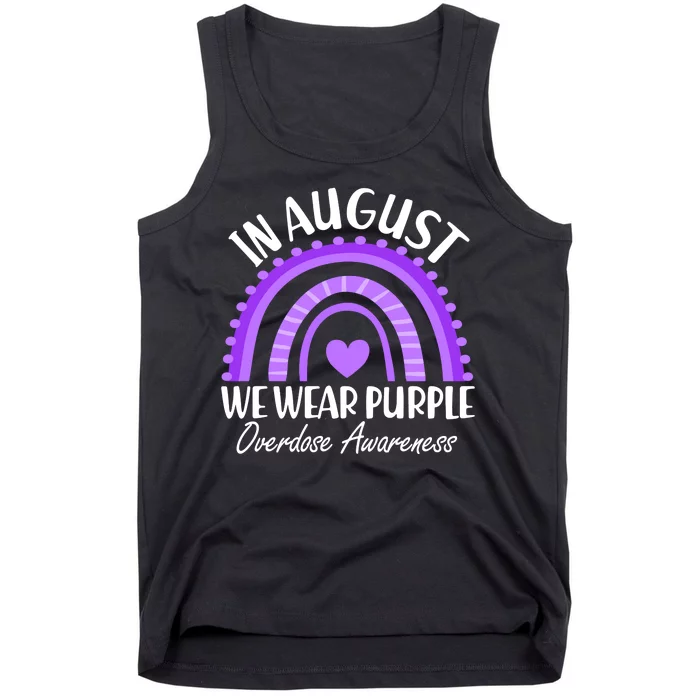 In August We Wear Purple Overdose Awareness Purple Rainbow Tank Top