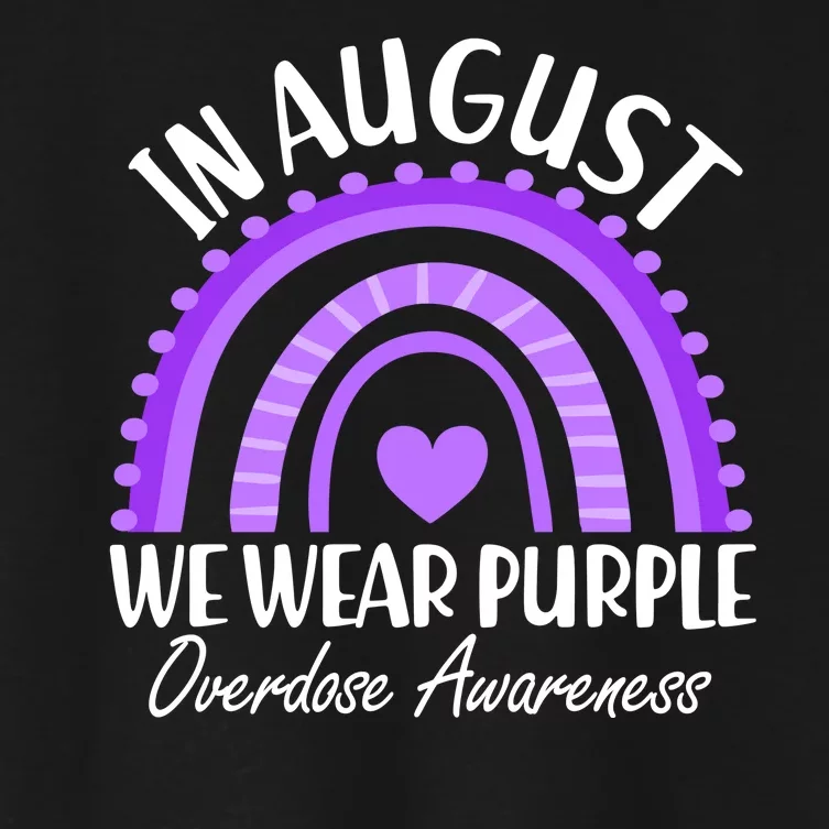 In August We Wear Purple Overdose Awareness Purple Rainbow Women's Crop Top Tee