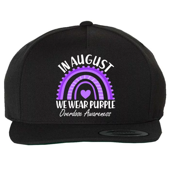 In August We Wear Purple Overdose Awareness Purple Rainbow Wool Snapback Cap