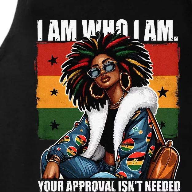 I Am Who I Am Your Approval IsnT Needed Black Girl Woman Ladies Tri-Blend Wicking Tank