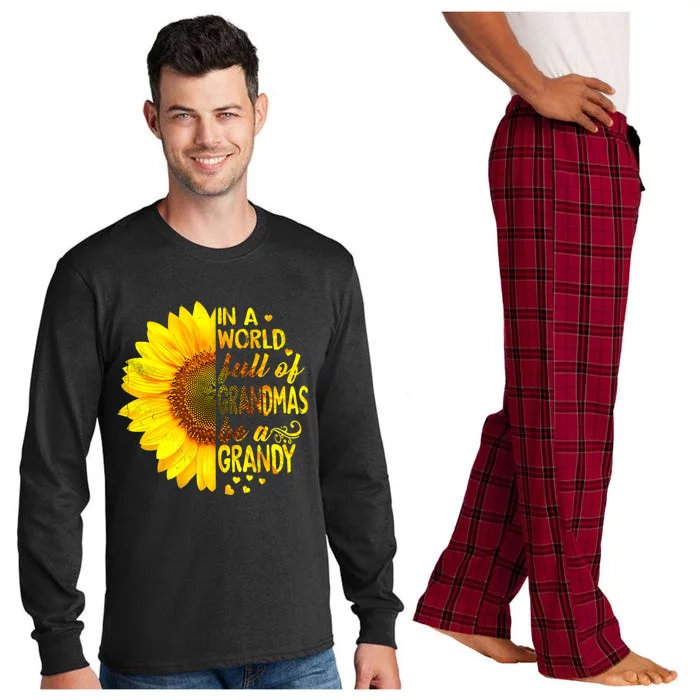 In A World Full Of Grandmas Be Grandy Sunflower Long Sleeve Pajama Set