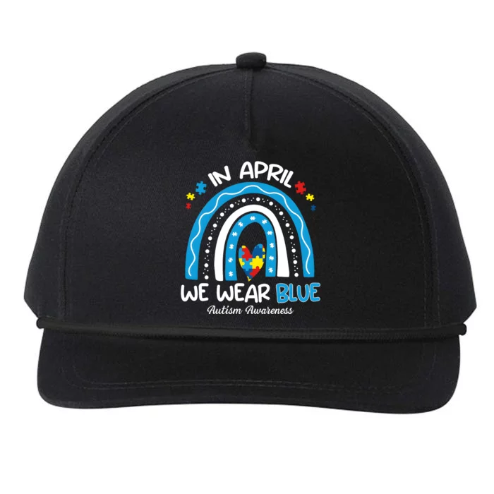 In April We Wear Blue Autism Awareness Month Snapback Five-Panel Rope Hat