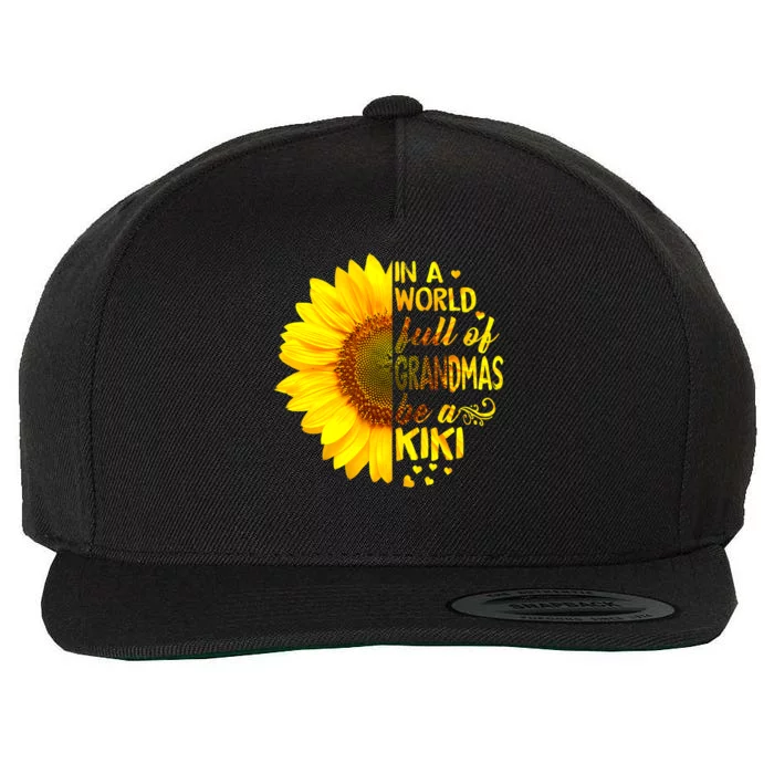 In A World Full Of Grandmas Be Kiki Sunflower Wool Snapback Cap