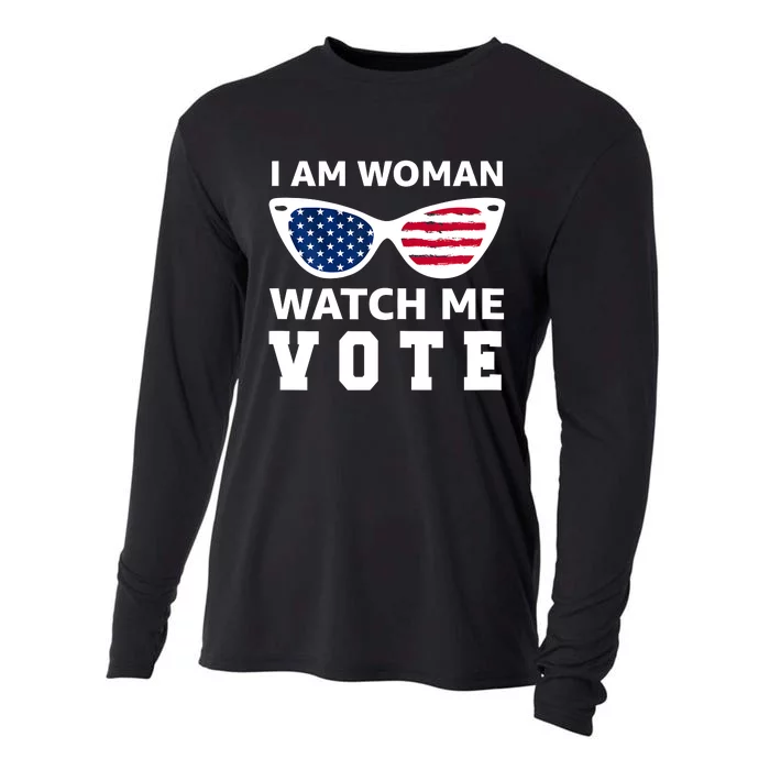 I Am Woman Watch Me Vote Cooling Performance Long Sleeve Crew