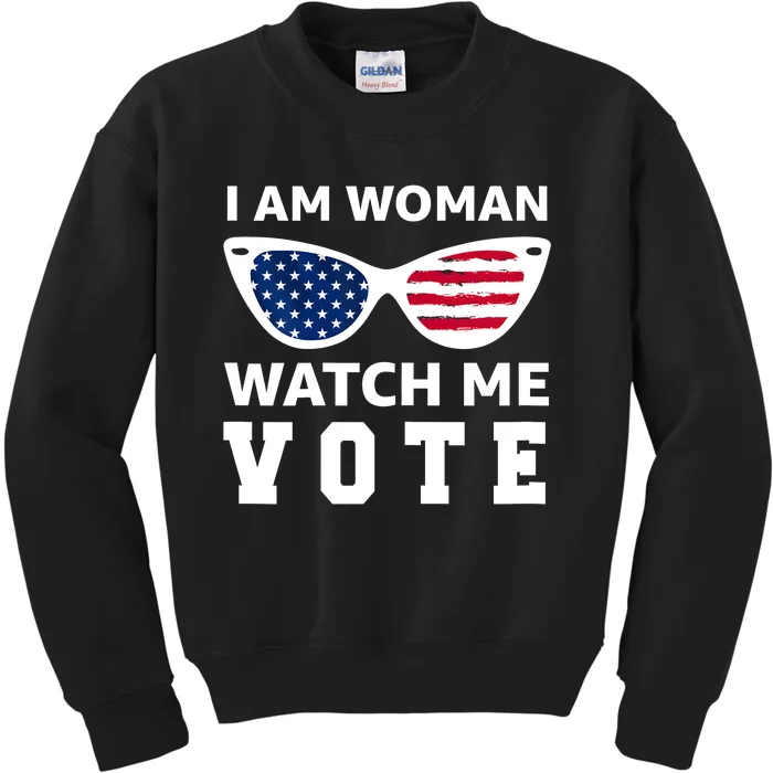 I Am Woman Watch Me Vote Kids Sweatshirt