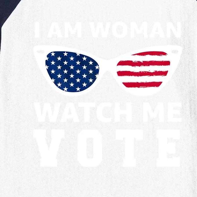 I Am Woman Watch Me Vote Baseball Sleeve Shirt