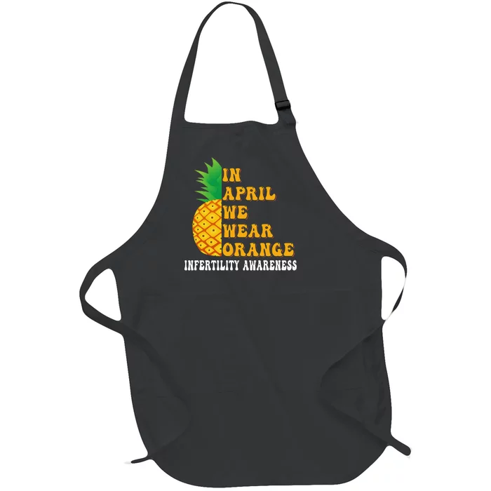 In April We Wear Orange Infertility Awareness Week Full-Length Apron With Pocket