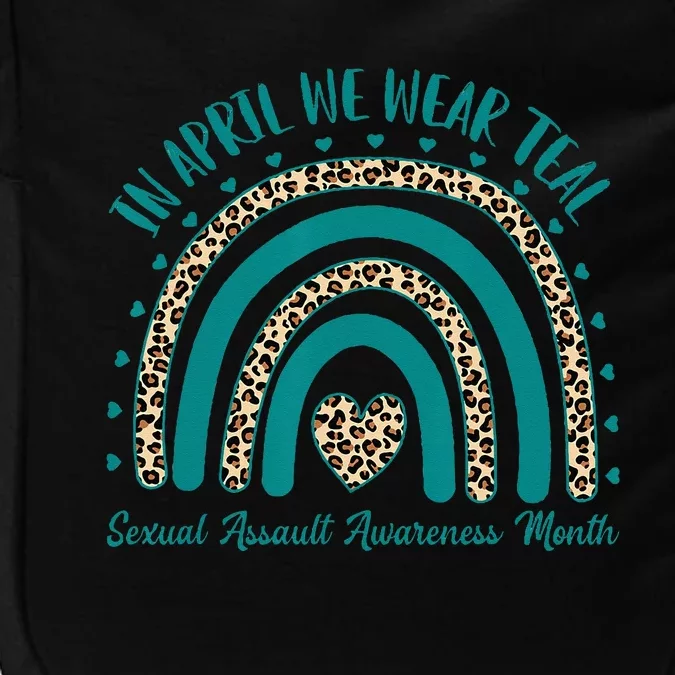 In April We Wear Teal Cool Sexual Assault Awareness Month Impact Tech Backpack