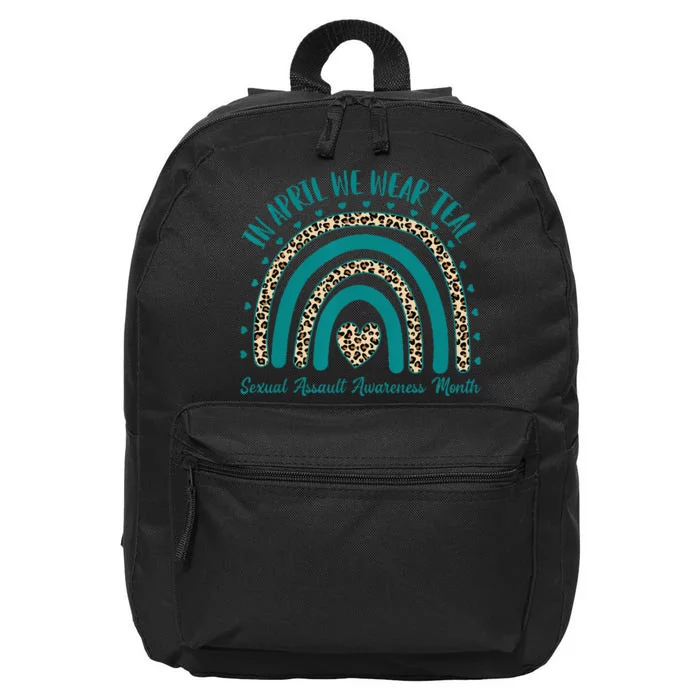 In April We Wear Teal Cool Sexual Assault Awareness Month 16 in Basic Backpack