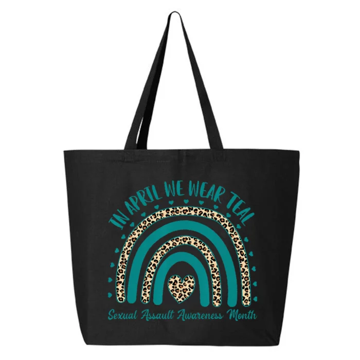 In April We Wear Teal Cool Sexual Assault Awareness Month 25L Jumbo Tote