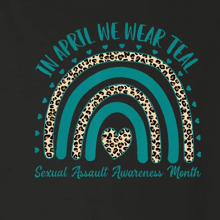 In April We Wear Teal Cool Sexual Assault Awareness Month Toddler Long Sleeve Shirt