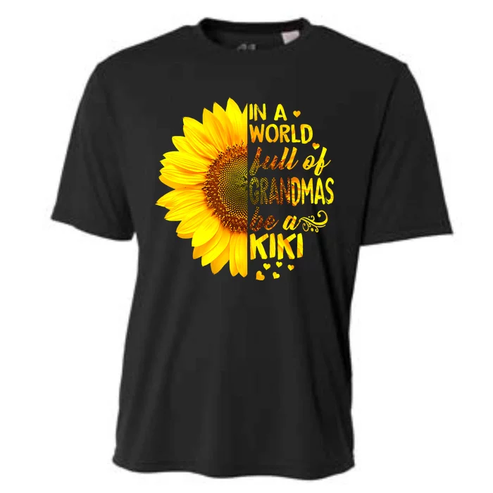 In A World Full Of Grandmas Be Kiki Sunflower Mothers Day Cooling Performance Crew T-Shirt