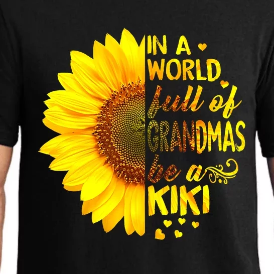 In A World Full Of Grandmas Be Kiki Sunflower Mothers Day Pajama Set