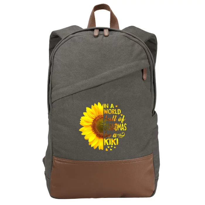 In A World Full Of Grandmas Be Kiki Sunflower Mothers Day Cotton Canvas Backpack