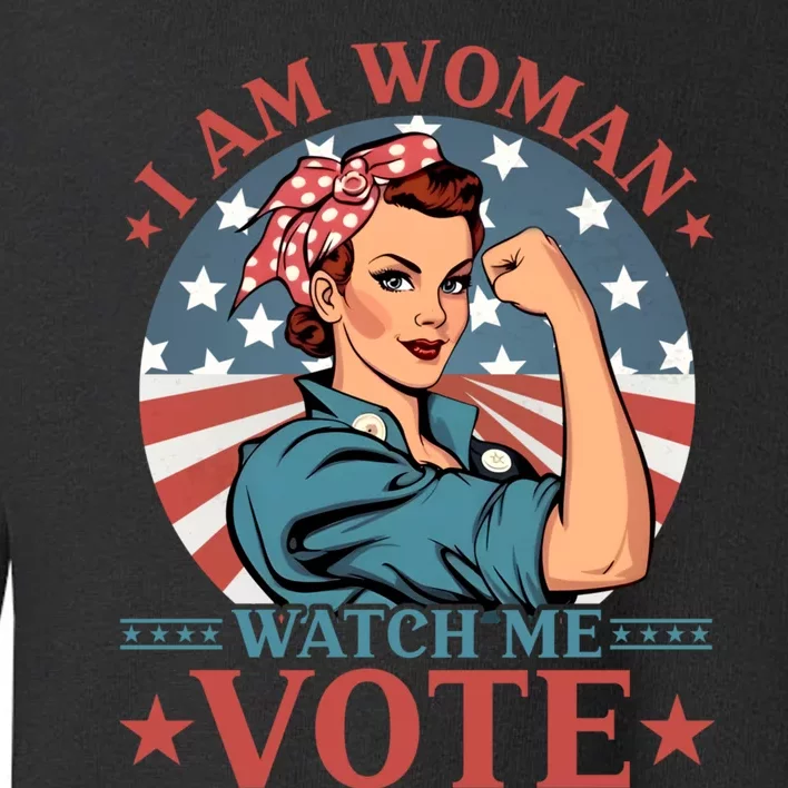 I Am Woman Watch Me Vote Toddler Sweatshirt