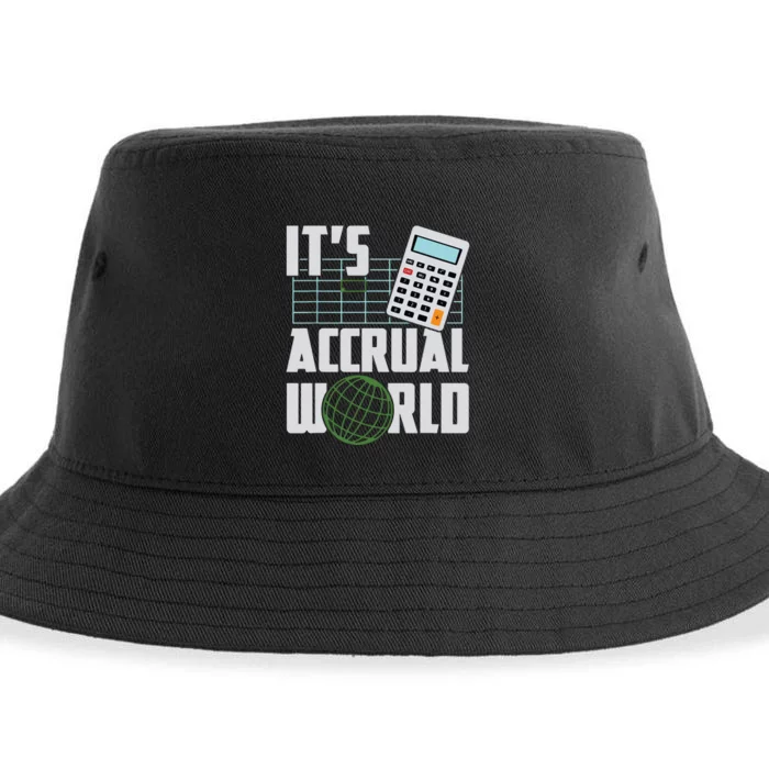 Its Accrual World Funny Accounting Accountant CPA Sustainable Bucket Hat