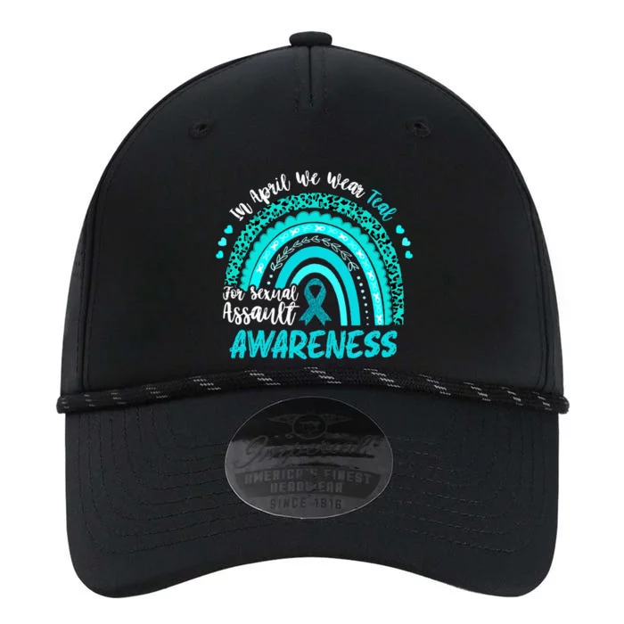 In April We Wear Teal Sexual Assault Awareness Boho Rainbow Performance The Dyno Cap