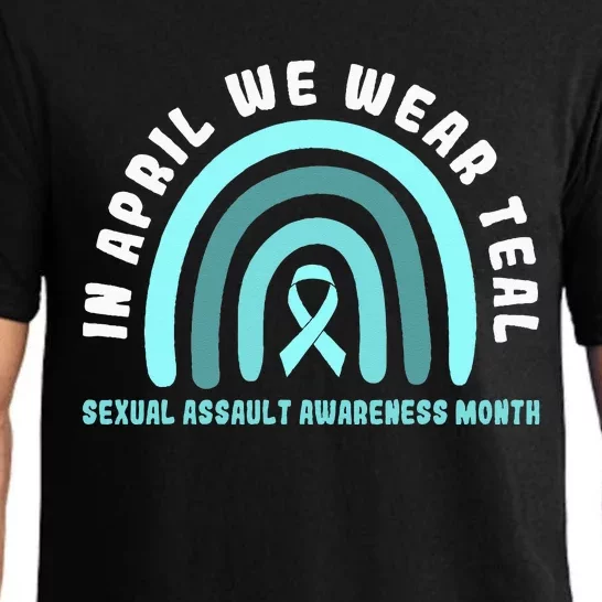 In April We Wear Teal Sexual Assault Awareness Month Pajama Set