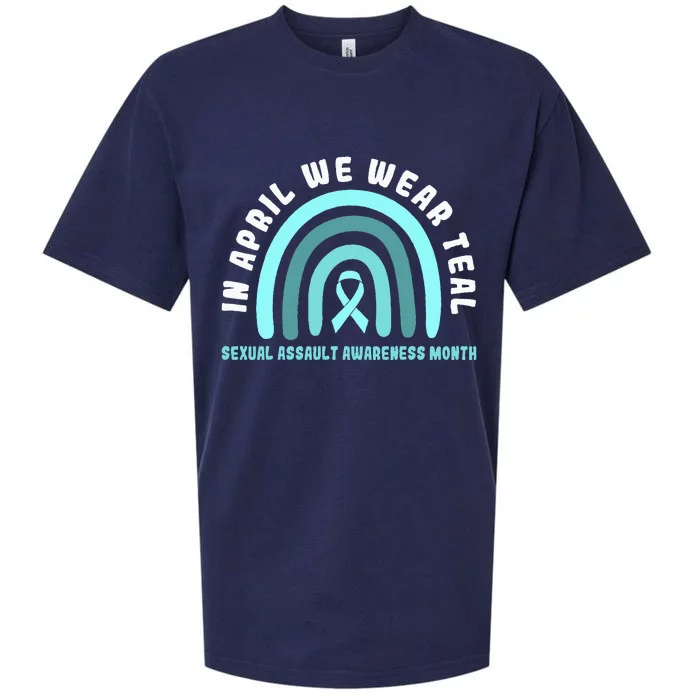 In April We Wear Teal Sexual Assault Awareness Month Sueded Cloud Jersey T-Shirt