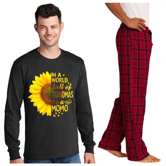 In A World Full Of Grandmas Be Momo Sunflower MotherS Day Long Sleeve Pajama Set