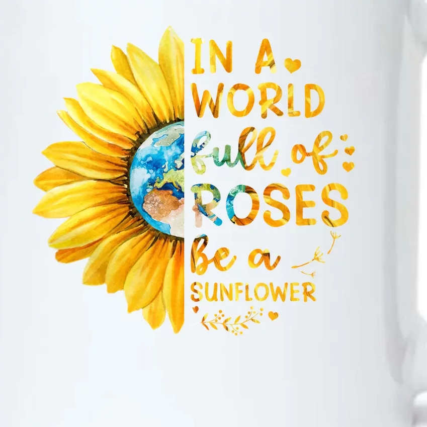 In A World Full Of Roses Be A Sunflower Black Color Changing Mug