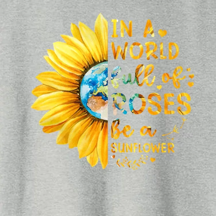 In A World Full Of Roses Be A Sunflower Women's Crop Top Tee