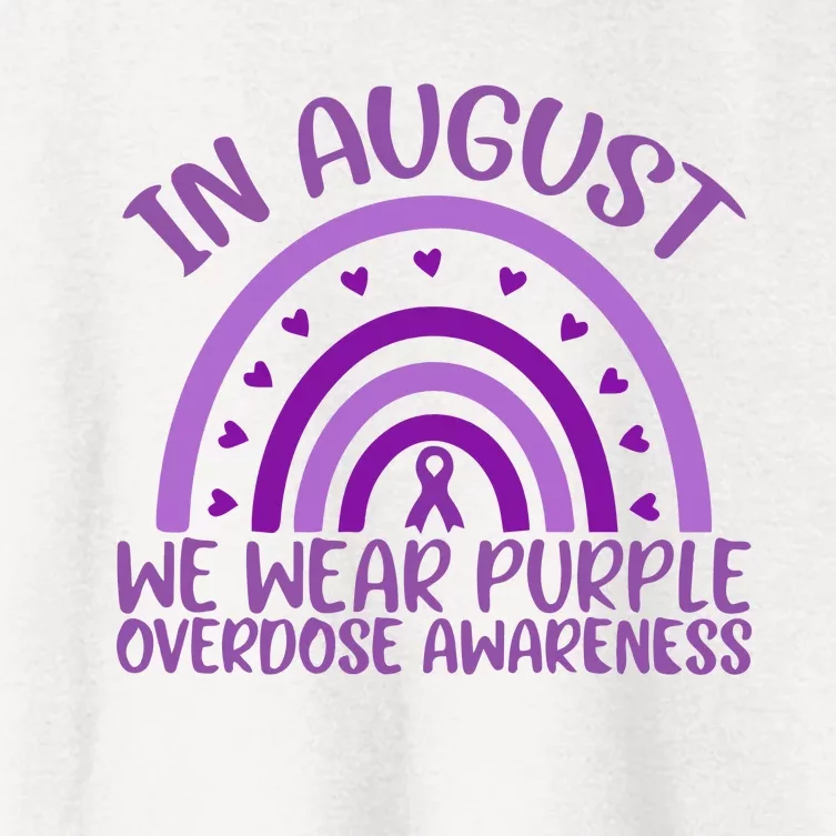 In August We Wear Purple Overdose Awareness Women's Crop Top Tee