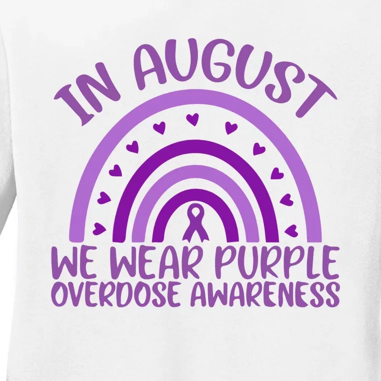 In August We Wear Purple Overdose Awareness Ladies Long Sleeve Shirt