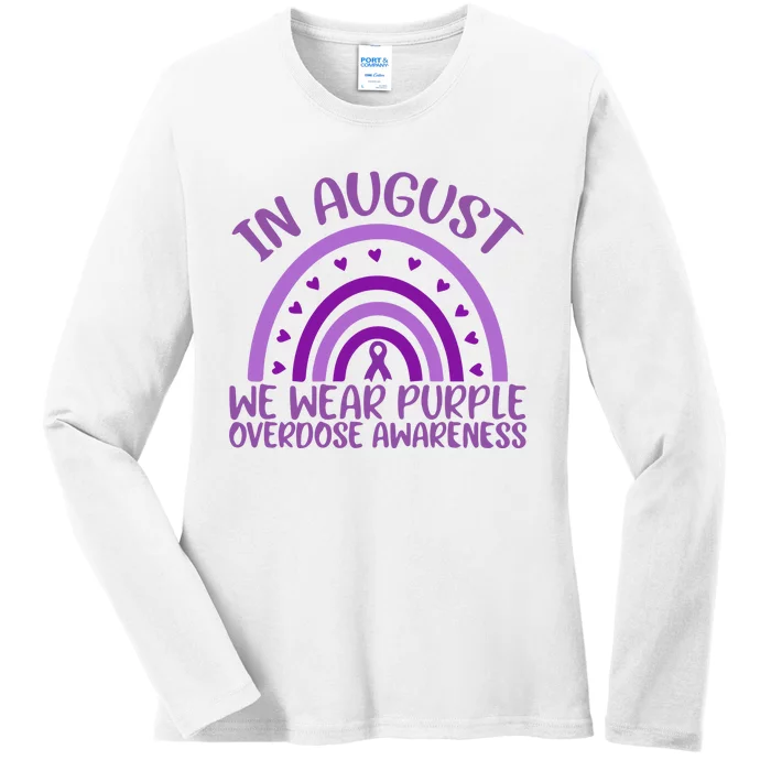 In August We Wear Purple Overdose Awareness Ladies Long Sleeve Shirt