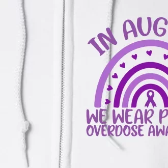 In August We Wear Purple Overdose Awareness Full Zip Hoodie