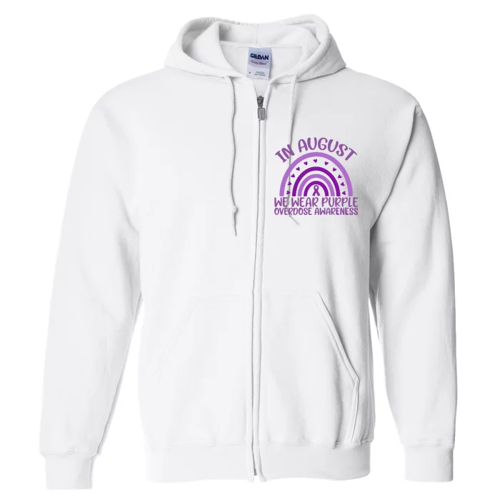 In August We Wear Purple Overdose Awareness Full Zip Hoodie