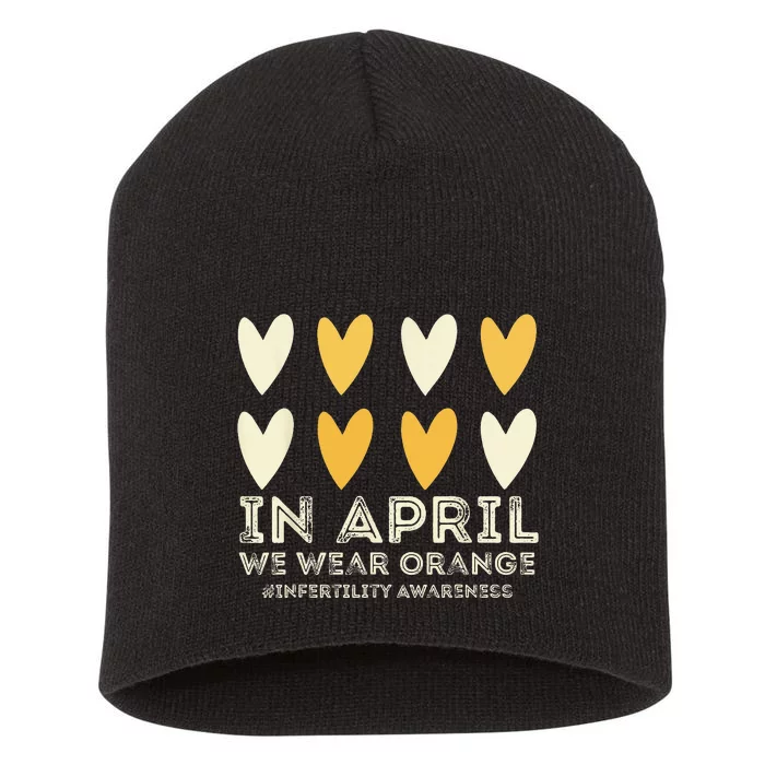 In April We Wear Orange Infertility Awareness Week IVF Short Acrylic Beanie