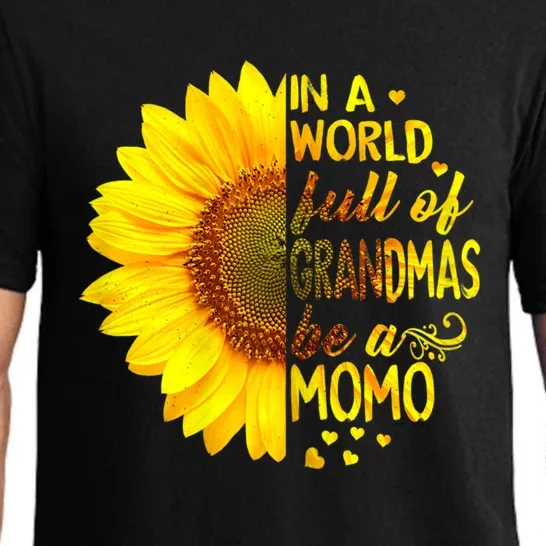 In A World Full Of Grandmas Be Momo Sunflower Pajama Set