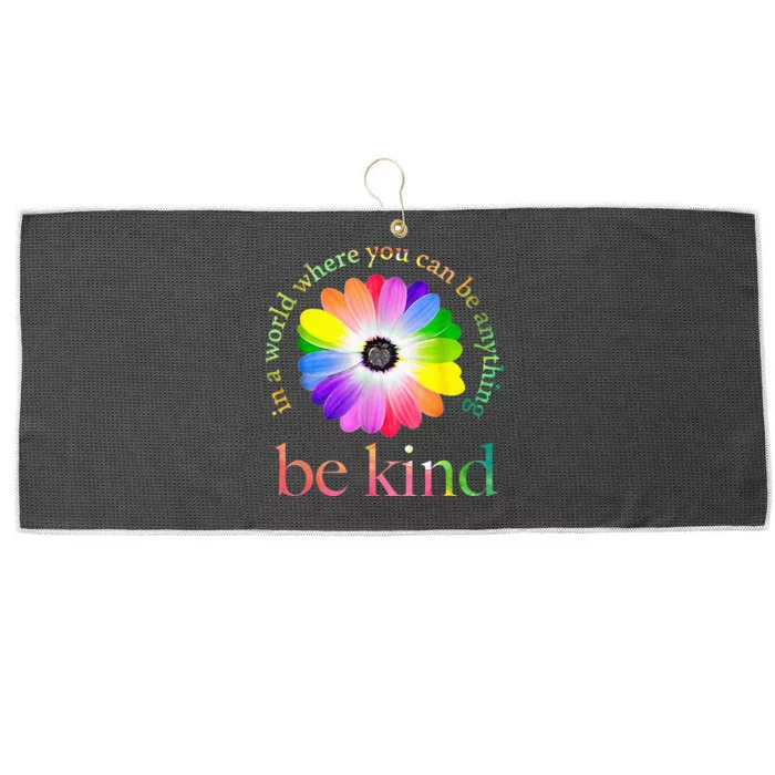 In A World Where You Can Be Anything Be Kind Gift Large Microfiber Waffle Golf Towel