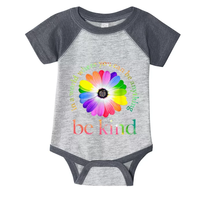 In A World Where You Can Be Anything Be Kind Gift Infant Baby Jersey Bodysuit