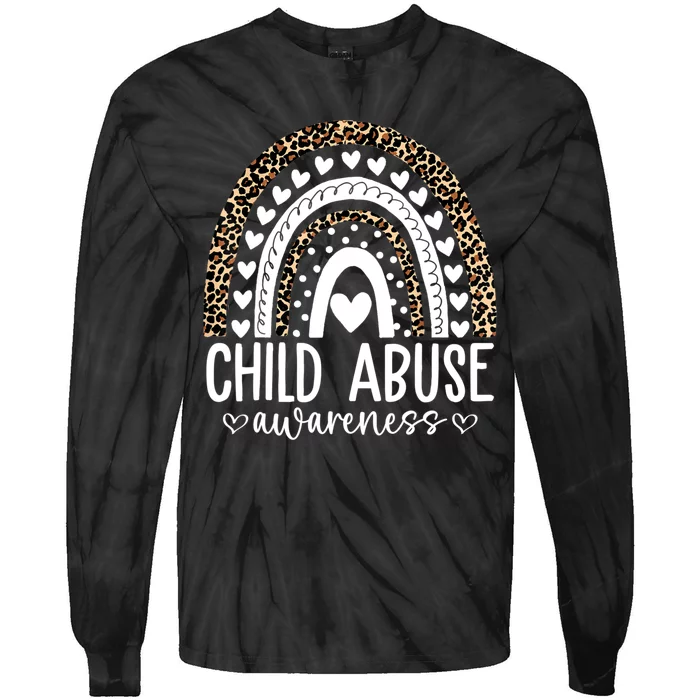 In April We Wear Blue Cool Child Abuse Prevention Awareness Tie-Dye Long Sleeve Shirt