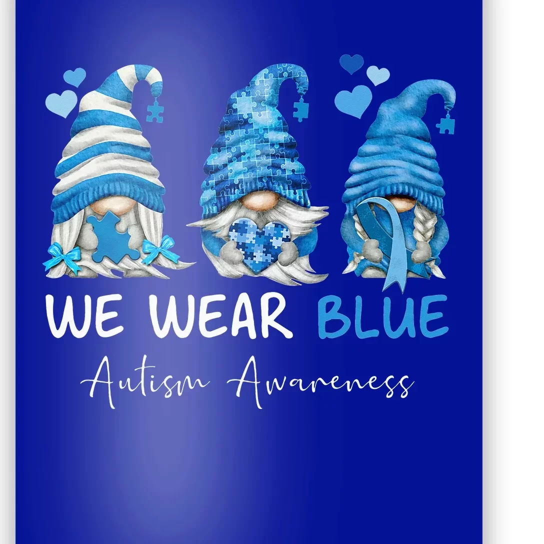 In April We Wear Blue Autism Awareness Gnome Poster