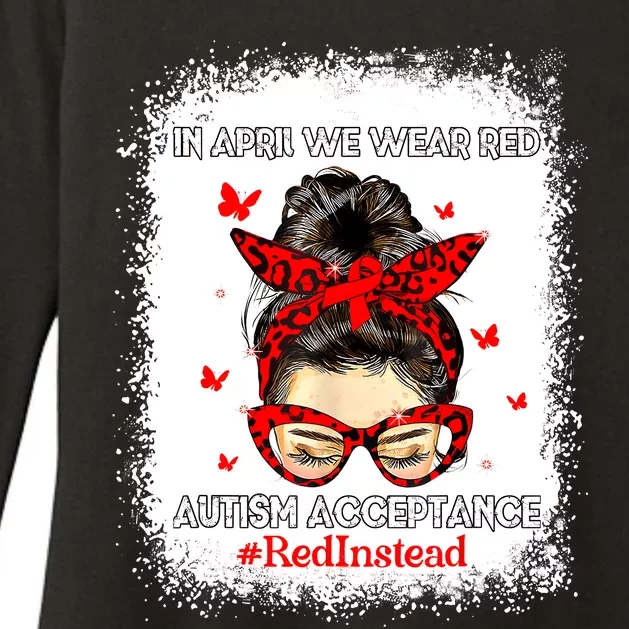 In April We Wear Red Autism Awareness Acceptance Red Instead Womens CVC Long Sleeve Shirt