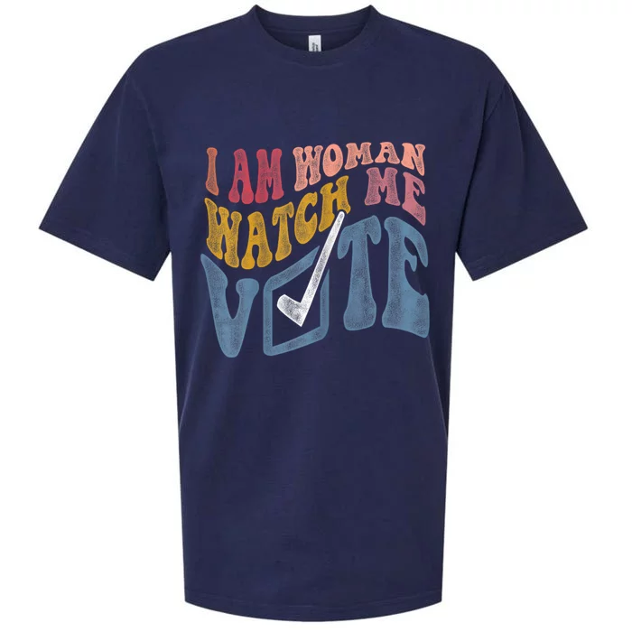 I Am Woman Watch Me Vote 2024 Sueded Cloud Jersey T-Shirt