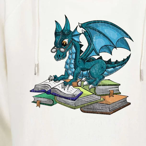 In A World Full Of Bookworms Be A Book Dragon Womens Funnel Neck Pullover Hood